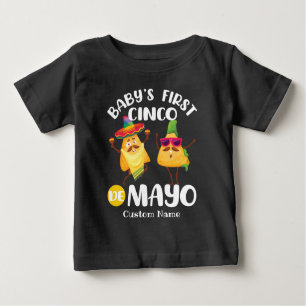 T-shirt Pour Bébé Premier Cinco de Mayo de bébé personnalisé