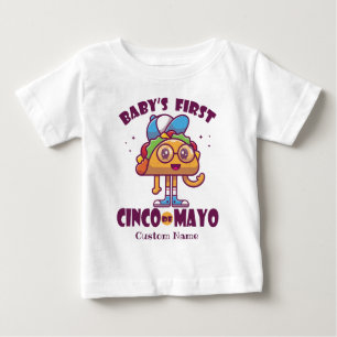 T-shirt Pour Bébé Premier Cinco de Mayo de bébé personnalisé