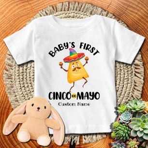 T-shirt Pour Bébé Premier Cinco de Mayo de bébé personnalisé