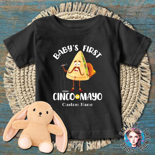 T-shirt Pour Bébé Premier Cinco de Mayo de bébé personnalisé (Créateur téléchargé)