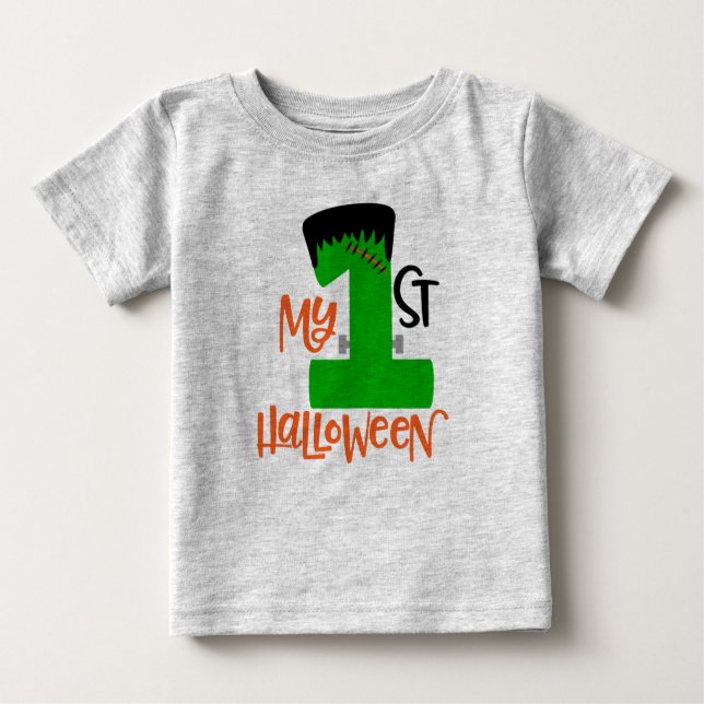 T-shirt Pour Bébé Premier design Halloween Frankenstein (Devant)