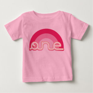 T-shirt Pour Bébé Premier dessus d'anniversaire du rose un