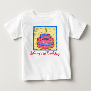 T-shirt Pour Bébé Premier (ęr) tee - shirt de gâteau d'anniversair