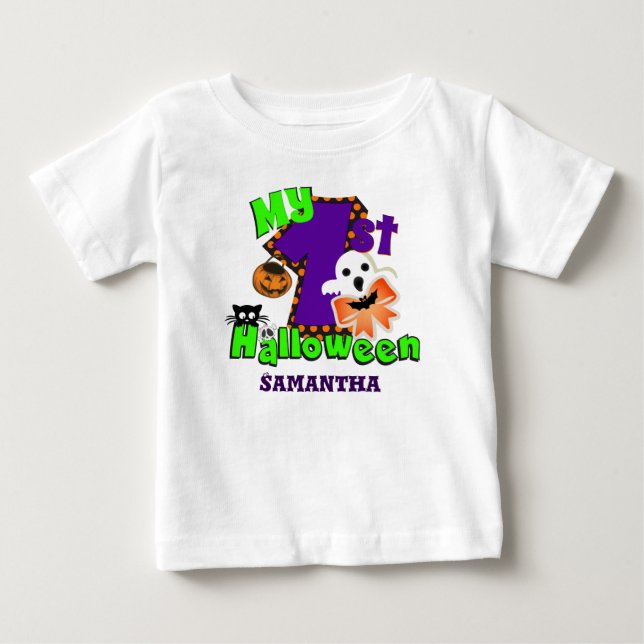 T-shirt Pour Bébé Premier fantôme d'Halloween (Devant)