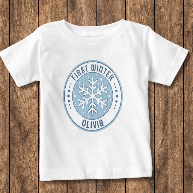 T-shirt Pour Bébé Premier flocon de neige bébé hiver (Créateur téléchargé)