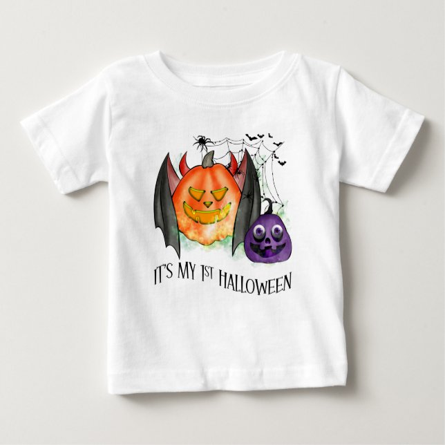 T-shirt Pour Bébé Premier Halloween (Devant)