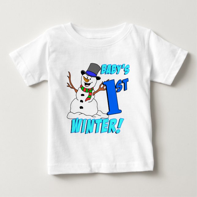 T-shirt Pour Bébé Premier hiver du bébé (Devant)