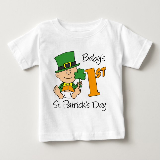 T-shirt Pour Bébé Premier Jour de la Saint Patrick du bébé (Devant)