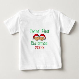 T-shirt Pour Bébé Premier Noël de jumeaux
