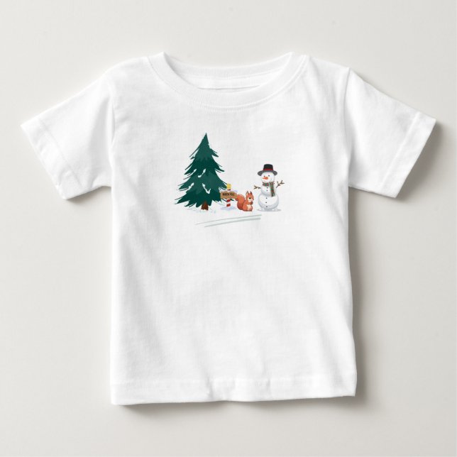 T-shirt Pour Bébé Premier Noël du bébé (Devant)