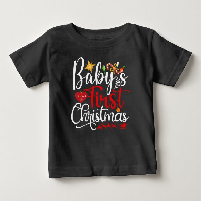 T-shirt Pour Bébé Premier Noël du bébé-84604 (Devant)