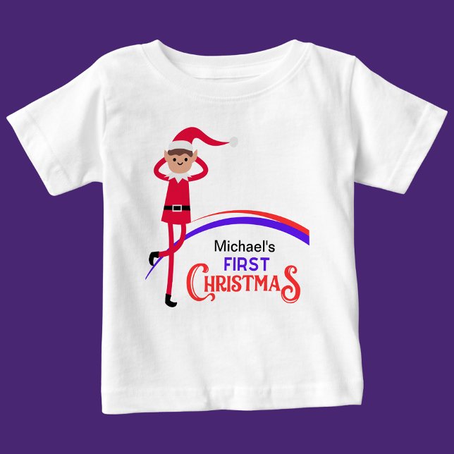 T-shirt Pour Bébé Premier Noël personnalisé (Créateur téléchargé)