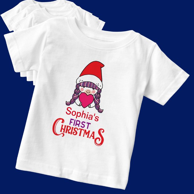 T-shirt Pour Bébé Premier Noël personnalisé (Créateur téléchargé)