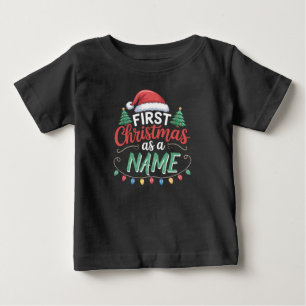 T-shirt Pour Bébé Premier Noël personnalisé en tant que famille asso