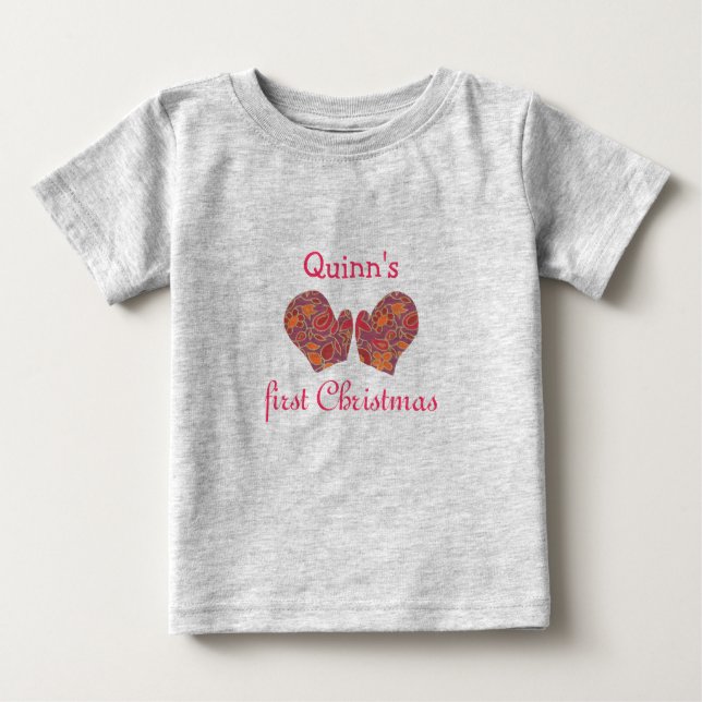 T-shirt Pour Bébé Premier Noël T du bébé (Devant)