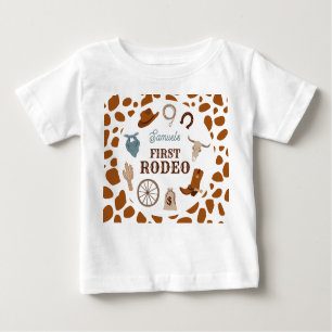 T-shirt Pour Bébé Premier Rodeo Wild West Brown Boy Premier annivers