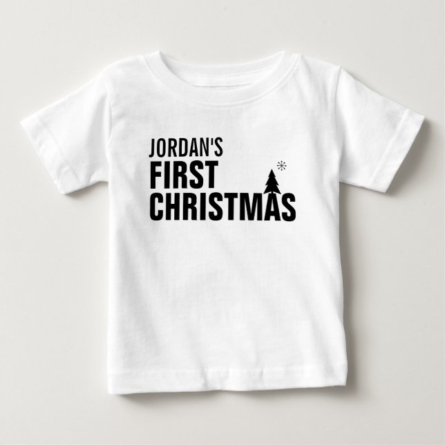 T-shirt Pour Bébé Premier Romper de Noël pour bébé (Devant)