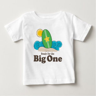 T-shirt Pour Bébé Premier Surf d'anniversaire Bébé Long Manches Tee