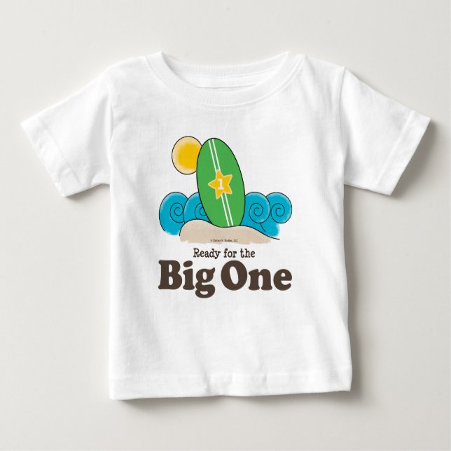 T-shirt Pour Bébé Premier Surf d'anniversaire Bébé Long Manches Tee (Devant)