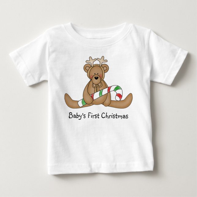 T-shirt Pour Bébé Premier T-shirt de Noël du bébé (Devant)
