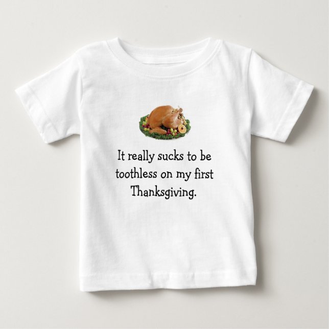 T-shirt Pour Bébé Premier Thanksgiving du bébé... (Devant)