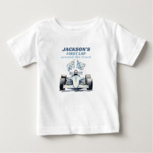 T-shirt Pour Bébé Premier Tour Autour De La Piste Voiture De Course 