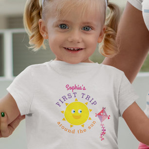 T-shirt Pour Bébé Premier Tour Autour Du Soleil Premier Anniversaire