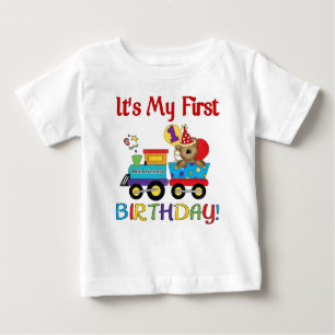T-shirt Pour Bébé Premier train de l'anniversaire du bébé
