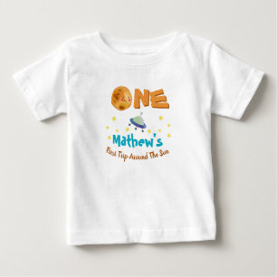 T-shirt Pour Bébé Premier Voyage Autour Du Soleil 1Er Anniversaire