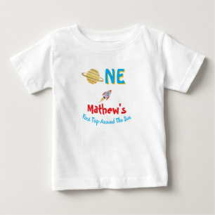 T-shirt Pour Bébé Premier Voyage Autour Du Soleil 1Er Anniversaire