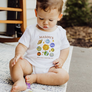T-shirt Pour Bébé Premier voyage autour du soleil   1er anniversaire