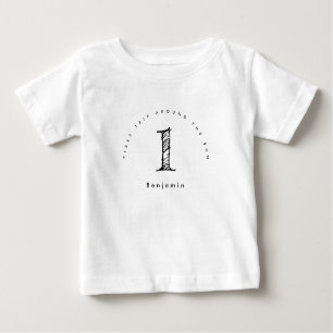 T-shirt Pour Bébé premier voyage autour du soleil 1er anniversaire