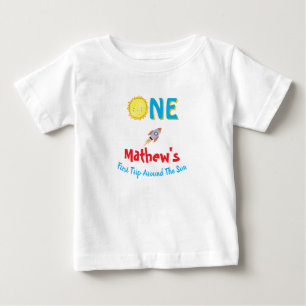 T-shirt Pour Bébé Premier Voyage Autour Du Soleil 1Er Anniversaire