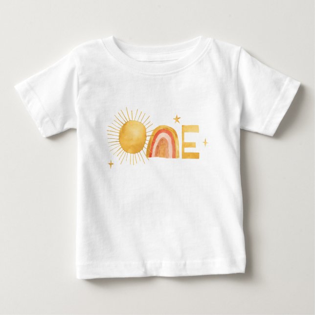T-shirt Pour Bébé Premier Voyage Autour Du Soleil | Anniversaire 1 a (Devant)
