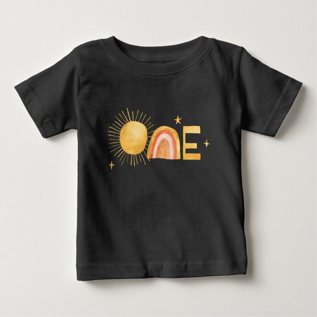 T-shirt Pour Bébé Premier Voyage Autour Du Soleil | Anniversaire 1 a (Devant)