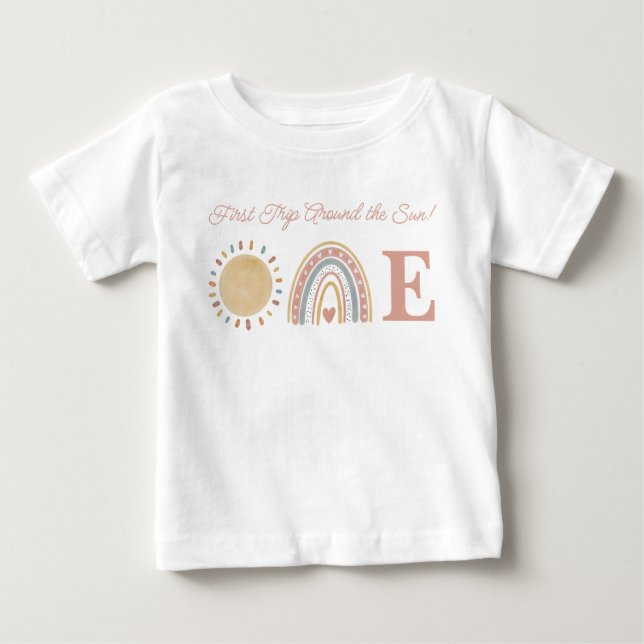 T-shirt Pour Bébé Premier voyage autour du Soleil Boho 1er anniversa (Devant)