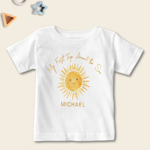 T-shirt Pour Bébé Premier Voyage Autour Du Soleil Garçons Anniversai