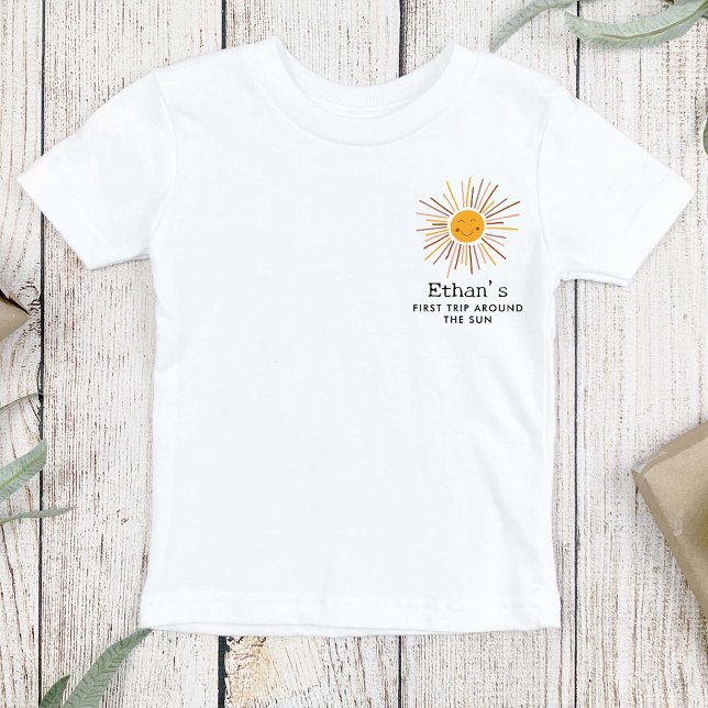 T-shirt Pour Bébé Premier Voyage Autour Du Soleil Personnalisé 1Er A (Créateur téléchargé)