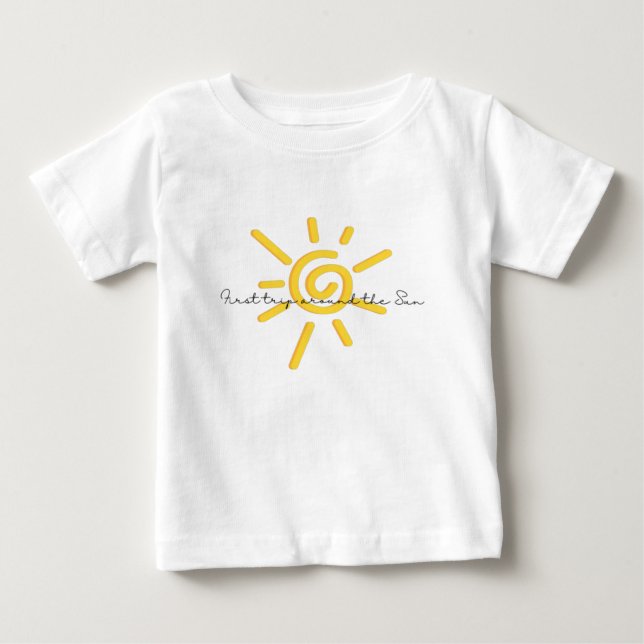 T-shirt Pour Bébé Premier Voyage Autour Du Soleil Premier Anniversai (Devant)