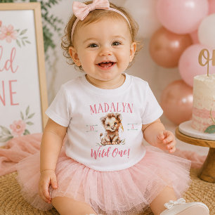 T-shirt Pour Bébé Première année d'une fille, Sauvageonne, Lionne