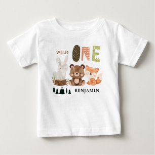 T-shirt Pour Bébé Première anniversaire de la forêt WILD ONE personn