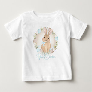T-shirt Pour Bébé Première Aquarelle de Pâques mignonne lapin garçon