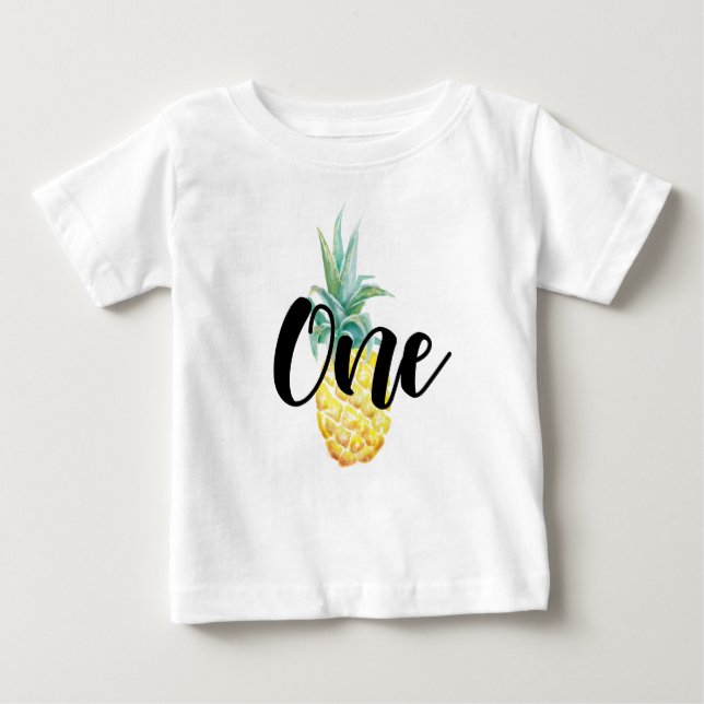 T-shirt Pour Bébé Première chemise d'anniversaire d'ananas (Devant)