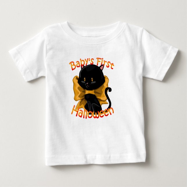 T-shirt Pour Bébé Première chemise d'Halloween du bébé (Devant)