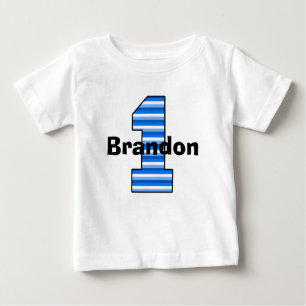T-shirt Pour Bébé Première chemise rayée bleue de garçon