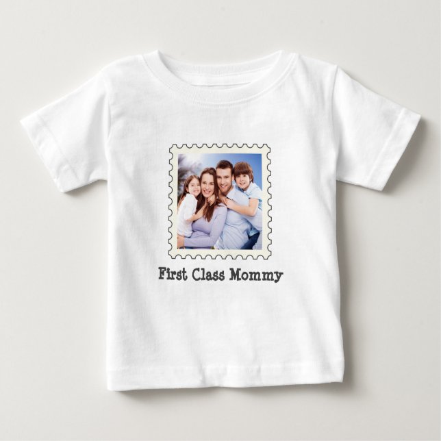 T-shirt Pour Bébé Première Classe maman Meilleure maman personnalisé (Devant)