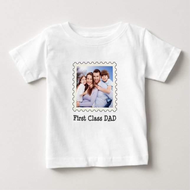 T-shirt Pour Bébé PREMIÈRE CLASSE PAPA Meilleur papa Jamais photo ca (Devant)