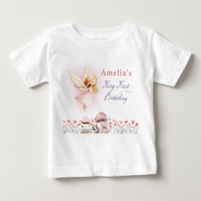 T-shirt Pour Bébé Première Fée Fille 1ère Fête d'Anniversaire Person (Devant)