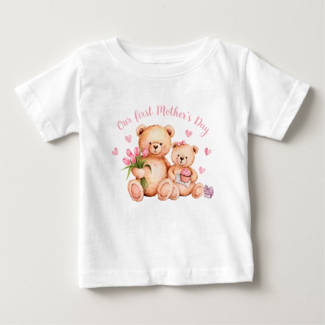 T-shirt Pour Bébé Première fête des mères (Devant)