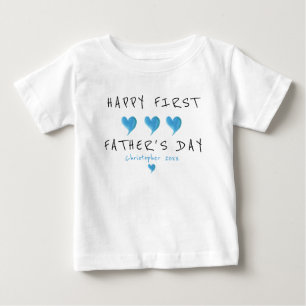 T-shirt Pour Bébé Première Fête des pères Blue Heart Custom